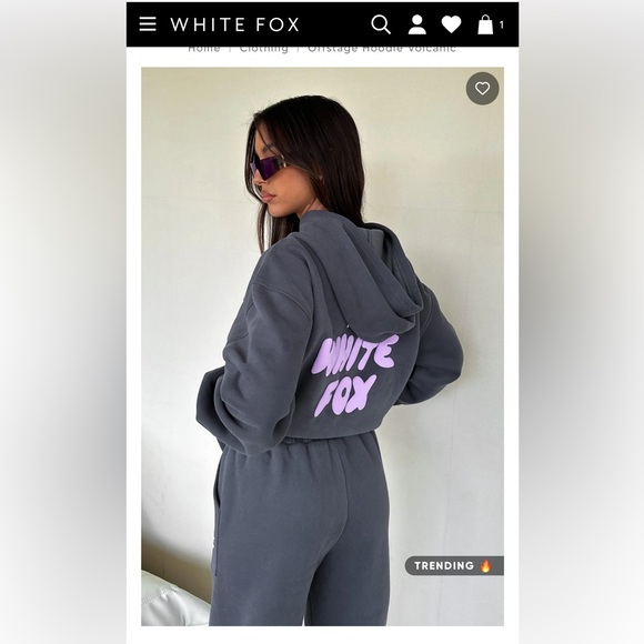 White Fox Boutique Tops - White Fox Boutique Vol. 3 Gray Hoodie and sweatpants with Pink Logo